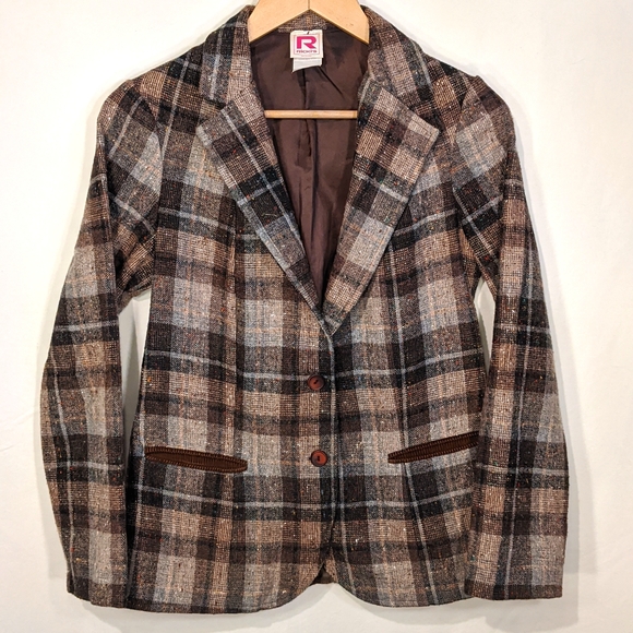 Vintage brown tartan wool blend blazer from Ricki's - Picture 1 of 6